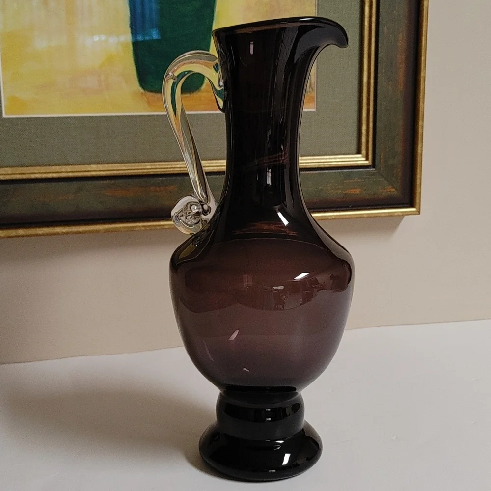 Artisan Hand Blown Glass Pitcher